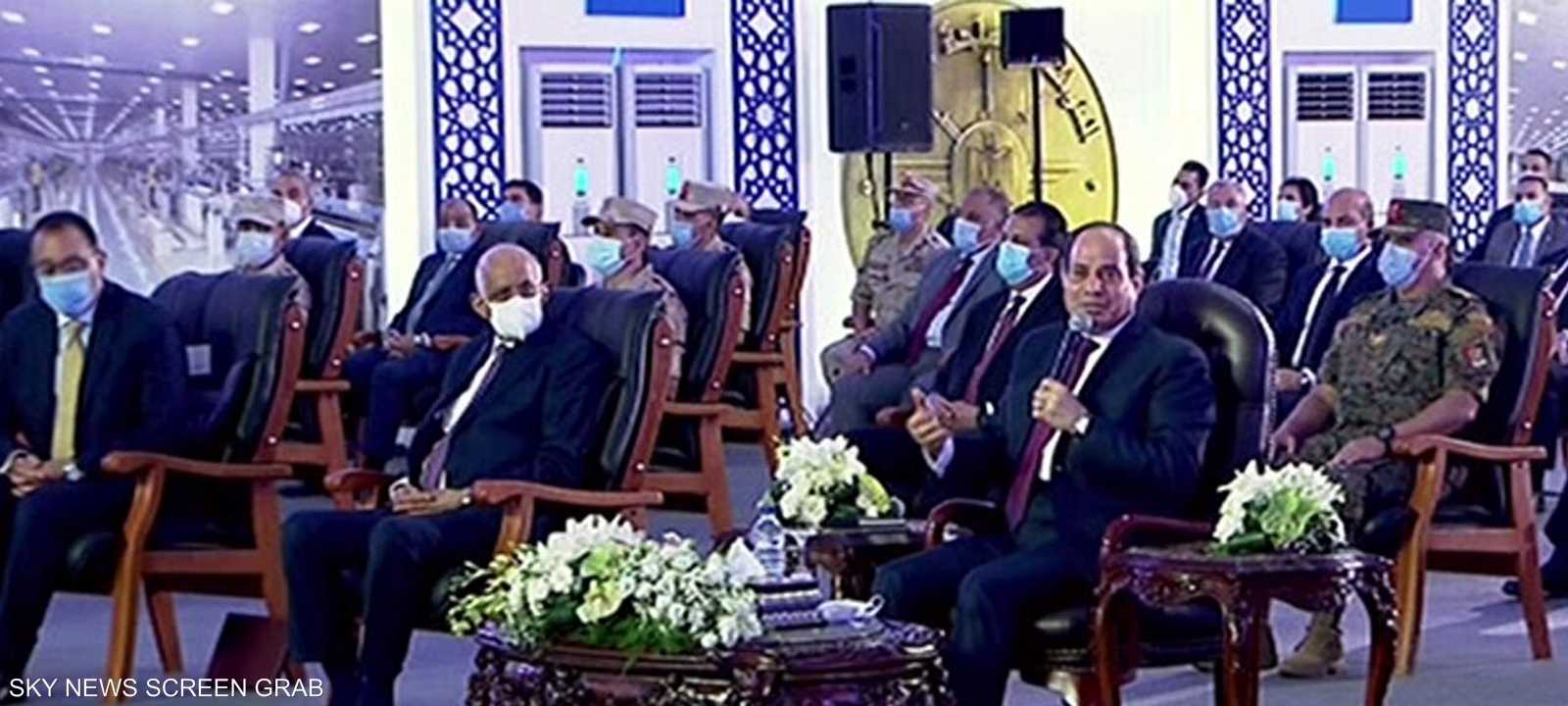 الرئيس المصري خلال حفل افتتاح المدينة الصناعية بالروبيكي