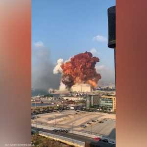 لحظة انفجار بيروت