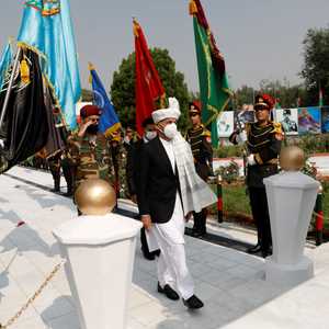 الرئيس الأفغاني أشرف غني خلال الاحتفال الذي سبق الصاروخ