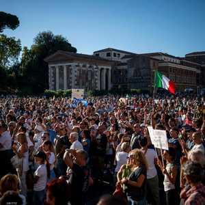 من التظاهرات في روما ضد إجراءات كورونا