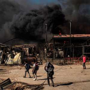 حريق مخيم موريا للاجئين في جزيرة ليسبوس