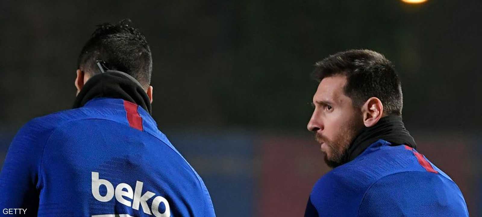 نجما برشلونة ميسي وسواريز