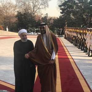 أمير قطر مع الرئيس الإيراني (أرشيف)