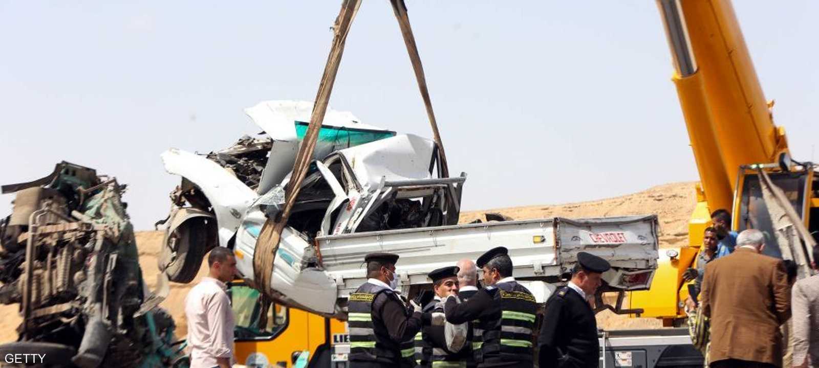 صورة أرشيفية لحادث سير سابق في مصر