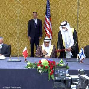 مراسيم توقيع اتفاقيات في المنامة بين البحرين وإسرائيل