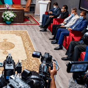 صورة أرشيفية لاجتماع بين أطراف الأزمة الليبية