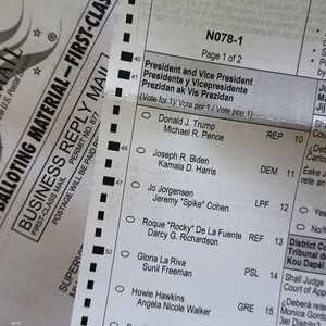 صورة من ورقة الاقتراع في الانتخابات الأميركية