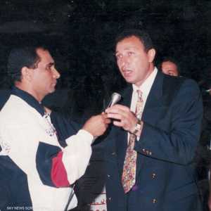 مع رئيس الأهلي الحالي محمود الخطيب