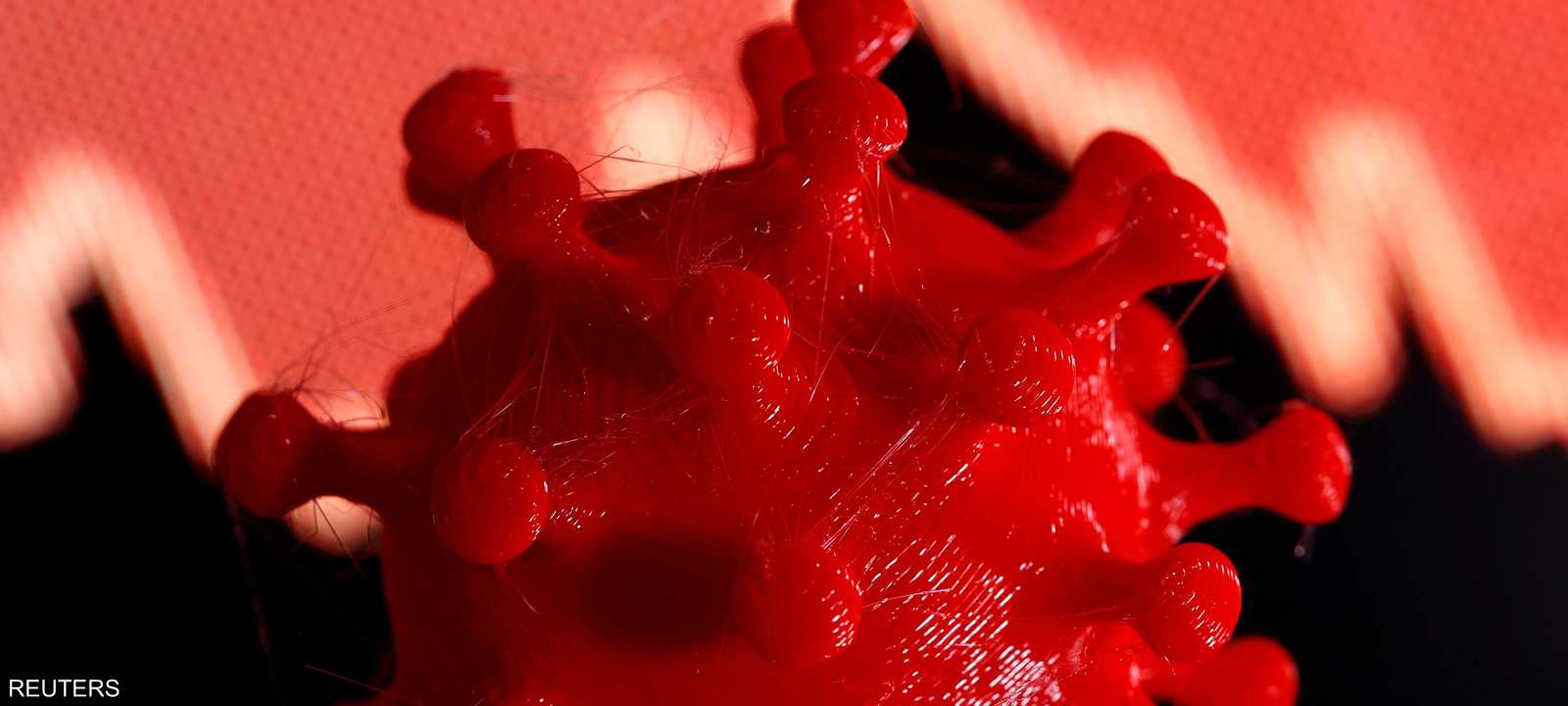 نموذج لفيروس كورونا يظهر البروتين الذي يتعلق بخلايا الضحايا