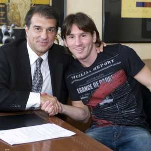 ميسي مع لابورتا