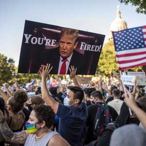 أنصار بايدن خلال مظاهرة تأييد في تكساس.