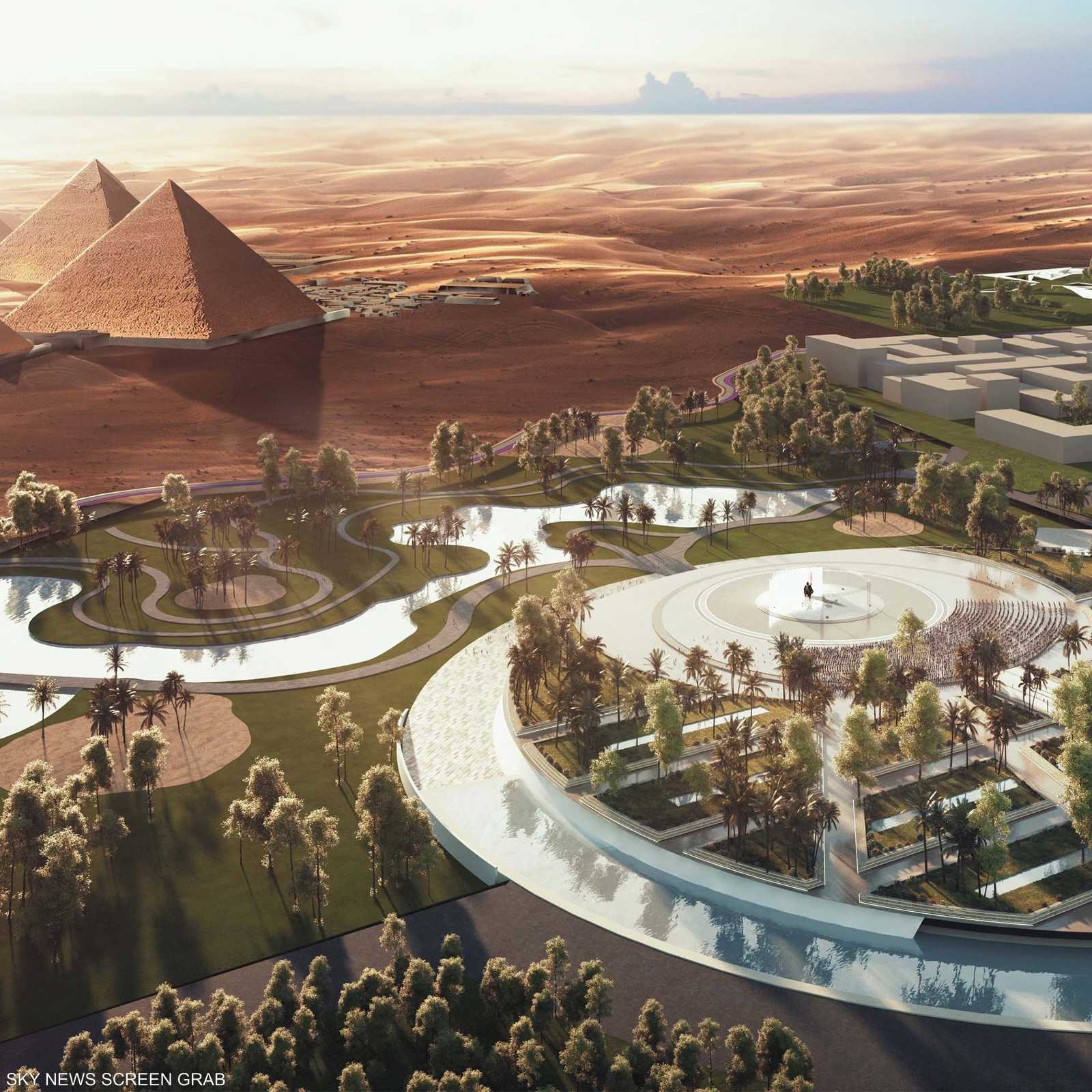 جانب من المخطط المقترح لتطوير منطقة الأهرامات