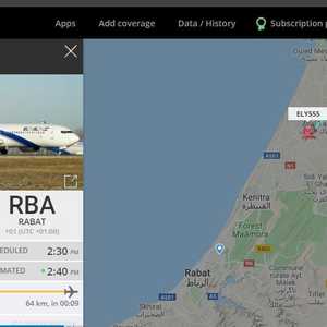 مسار الطائرة الإسرائيلية قرب هبوطها في الرباط