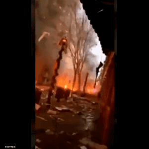 آثار الانفجار الذي وقع في مدينة ناشفيل