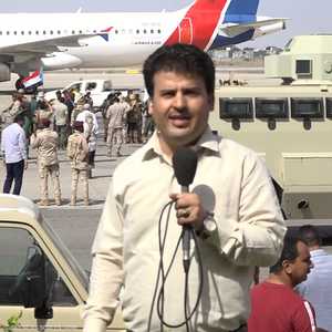 مراسل "سكاي نيوز عربية" ياسين الرضوان في مطار عدن قبل الهجوم