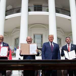 جانب من مراسم توقيع الاتفاق الإبراهيمي في 15 سبتمبر 2020