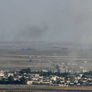 جانب من مدينة رأس العين السورية أثناء تعرضها لقصف تركي سابقا