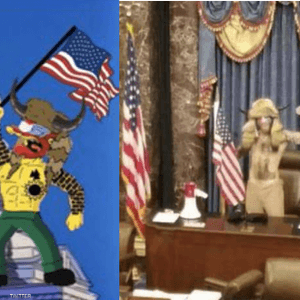 شخصية بمسلسل عائلة سمبسون ويقابلها مشاغب في الكابيتول هيل