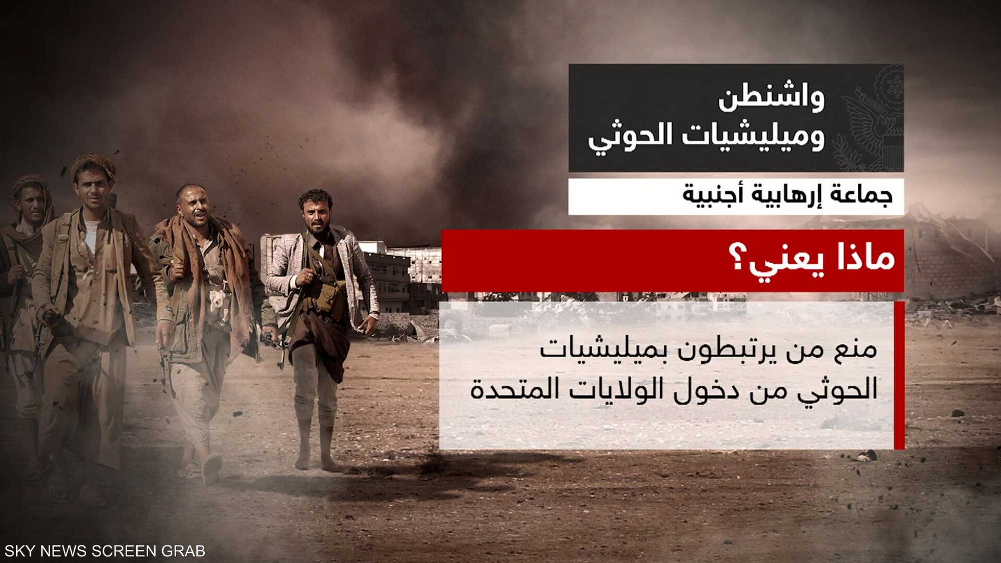 ماذا يعني تصنيف واشنطن للحوثيين جماعة إرهابية أجنبية؟