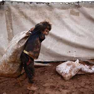 طفل سوري في أحد مخيمات اللاجئين في حلب