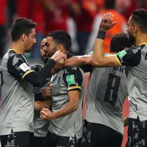 فرحة لاعبي الأهلي بتسجيل هدف التقدم على الدحيل