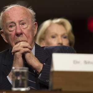 جورج شولتز وزير الخارجية في عهد الرئيس الجمهوري رونالد ريغان