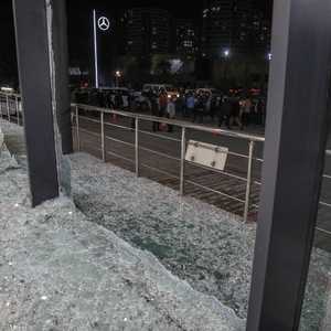 جانب من آثار الهجوم الصاروخي على أربيل في كردستان العراق.