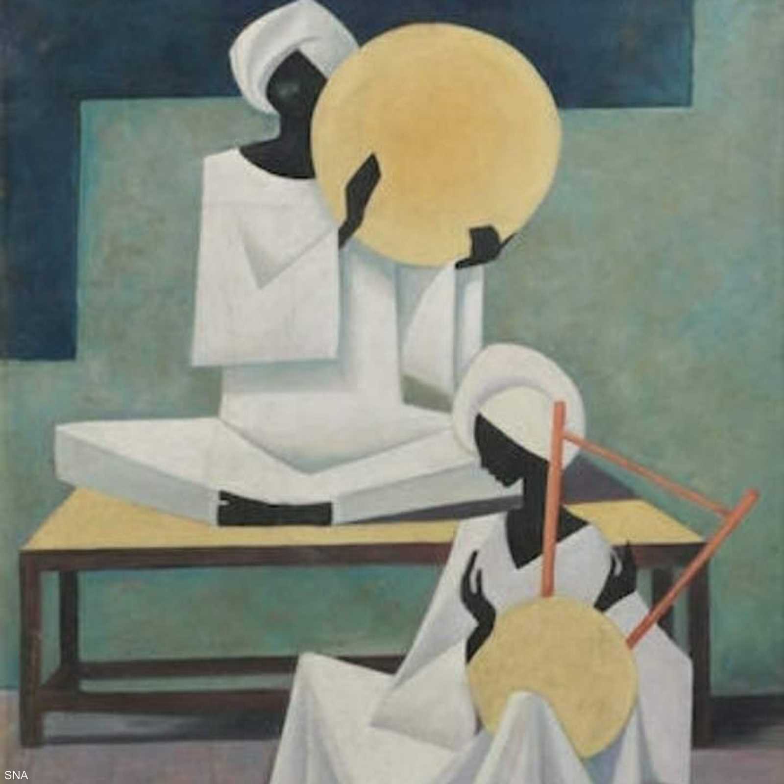 لوحة للفنان التشكيلي حسين بيكار