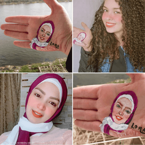 مصرية تبدع بالرسم على "الكف"
