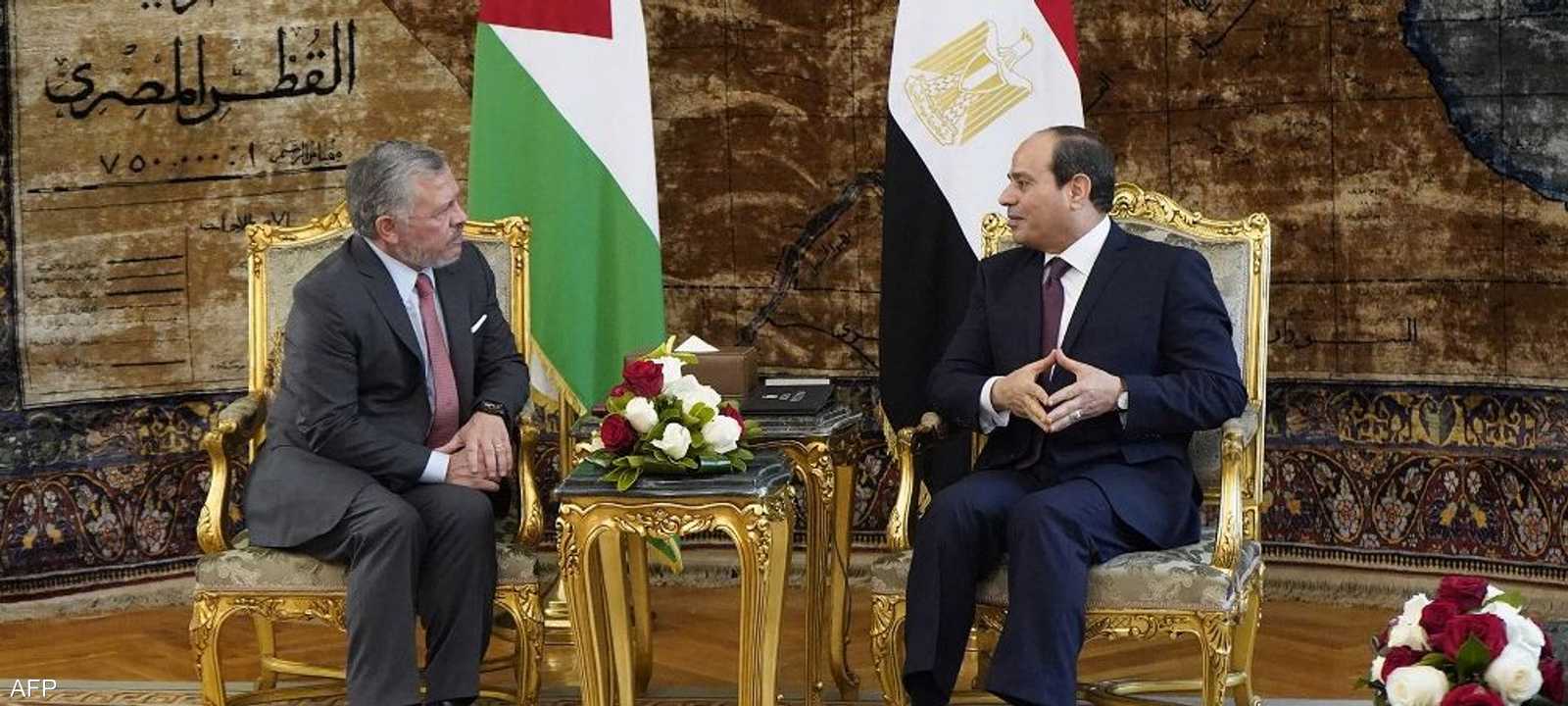 لقاء بين الرئيس المصري ملك الأردن بالقاهرة في يوليو 2019.