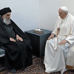 بابا الفاتيكان فرنسيس الثاني والمرجع الديني علي السيستاني
