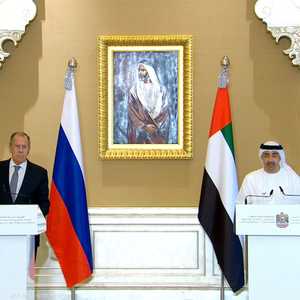 المؤتمر الصحفي لوزير الحارجية الإماراتي والروسي