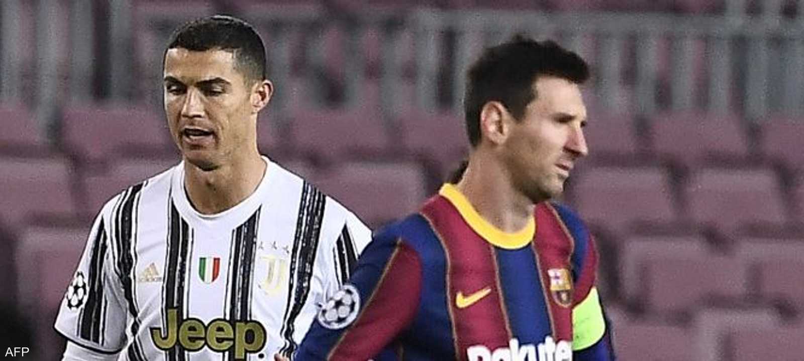 نجما برشلونة ويوفنتوس ميسي ورونالدو