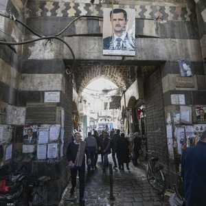 مدخل أحد الأسواق في العاصمة السورية دمشق.