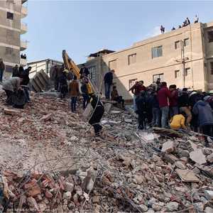 انهيار المبنى السكني في القاهرة