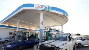 إحدى محطات التزود بالوقود في ليبيا.