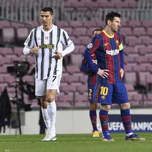 نجما برشلونة ويوفنتوس ميسي ورونالدو