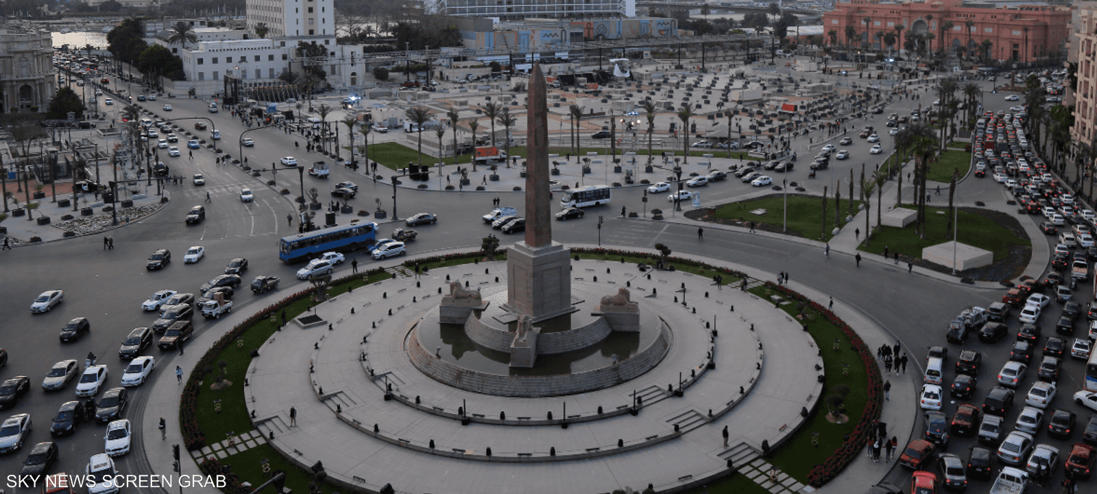 الكباش الفرعونية تزين ميدان التحرير