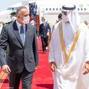 محمد بن زايد مستقبلا الكاظمي في أبوظبي