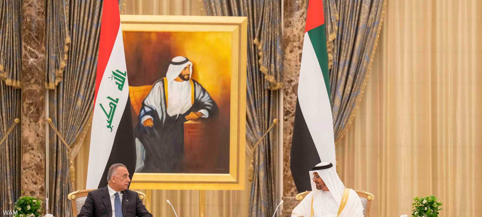 الشيخ محمد بن زايد يستقبل رئيس وزراء العراق