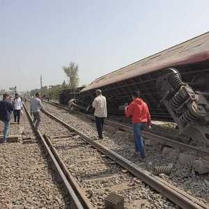 القطار خرج عن القضبان وانقلب
