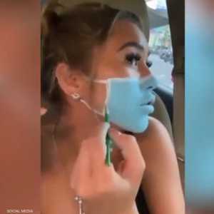 اليوتيوبر رسمت على وجهها قناعا طبيا مزيفا