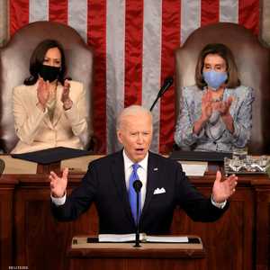 جو بايدن خلال كلمته في الكونغرس