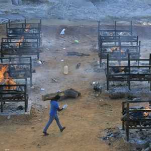 إحدى محارق الجثث في الهند.