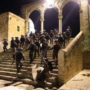 باحات الحرم القدسي شهدت مواجهات عنيفة الليلة الماضية.