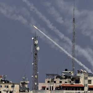 لقطة لصواريخ حماس على إسرائيل