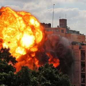 لحظة تفجير برج في غزة