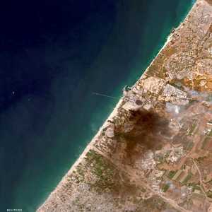 صورة بالأقمار الاصطناعية لقطاع غزة