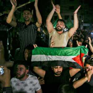 الأعلام الفلسطينية كانت حاضرة في الاحتفالات