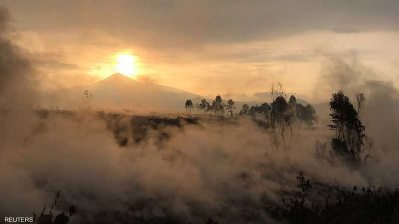 مشهد في الصباح لمنطقة بركان نييراغونغو